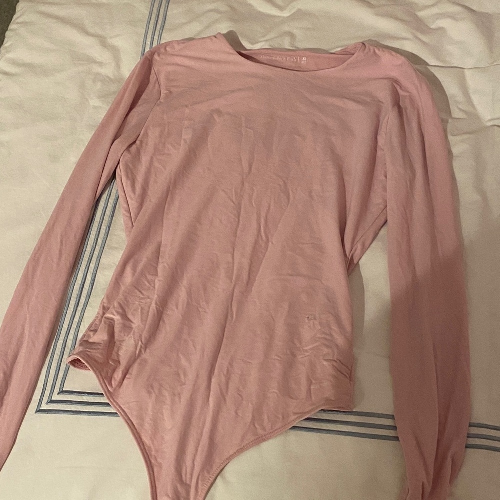 Pink Long Sleeve Bodysuit Abercrombie
